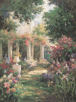 Framed Ancient Garden Columns (large) Print