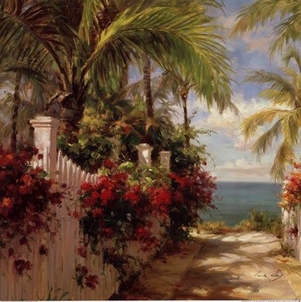 Framed Seaside Walk Print