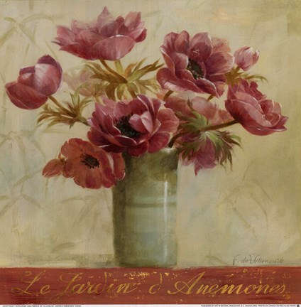 Framed Jardin d'Anemones Print