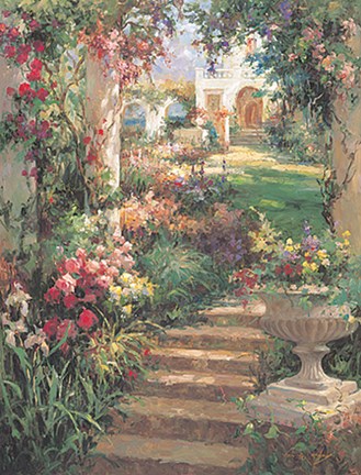 Framed Ancient Garden Urn Print