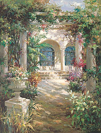 Framed Courtyard Shadows Print