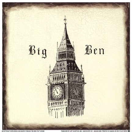 Framed Big Ben Tile Print