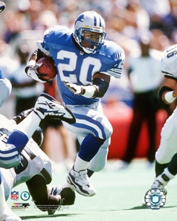 Framed Barry Sanders - 1996 Action Print