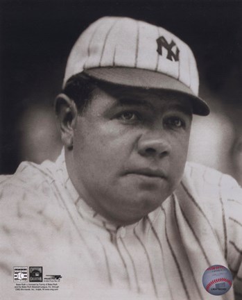 Framed Babe Ruth - classic portrait Print