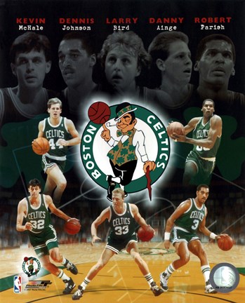 Framed Boston Celtics Big Five Legends Composite Print