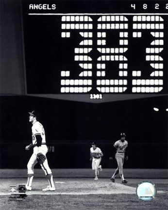 Framed Nolan Ryan - 383rd Strike Out Print