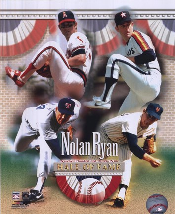 Framed Nolan Ryan - 4 Team Career H.O.F. Composite Print