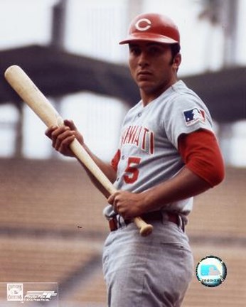 Framed Johnny Bench - With bat, posed Print
