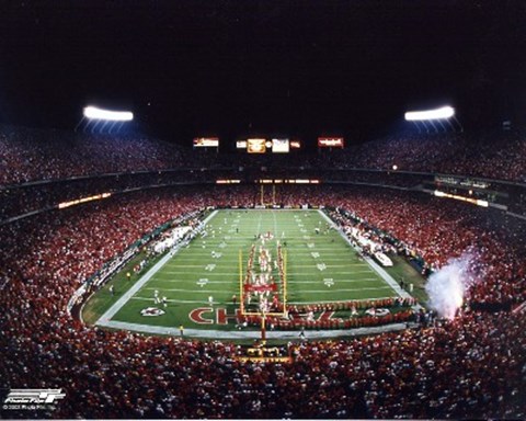 Framed Arrowhead Stadium (KC Chiefs) - Nighttime Print