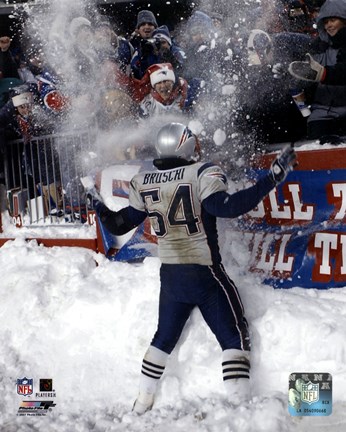 Framed Tedy Bruschi - Snow Game 12/7/03 Print