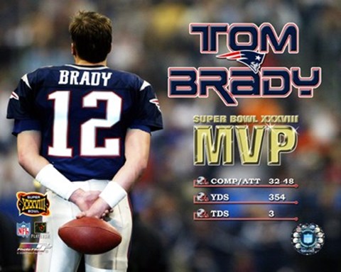 Framed Tom Brady - Supert Bowl XXXVIII MVP Print