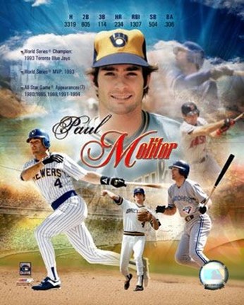 Framed Paul Molitor-CAREER/LEGENDS COMP Print