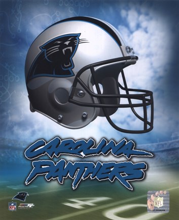 Framed Carolina Panthers Helmet Logo Print
