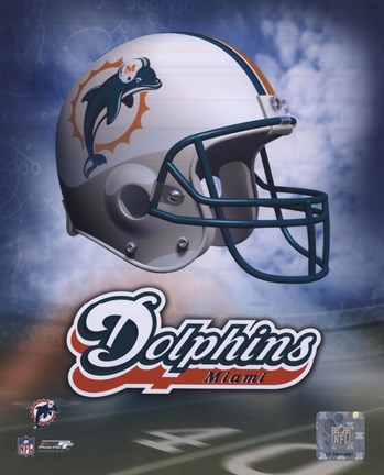 Framed Miami Dolphins Helmet Logo Print