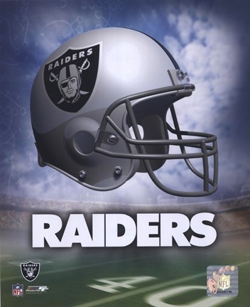 Framed Oakland Raiders Helmet Logo Print