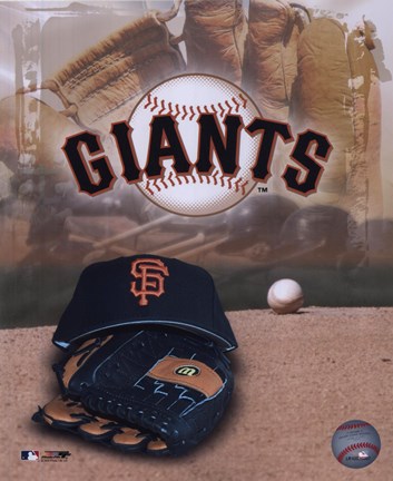 Framed San Francisco Giants - &#39;05 Logo / Cap and Glove Print