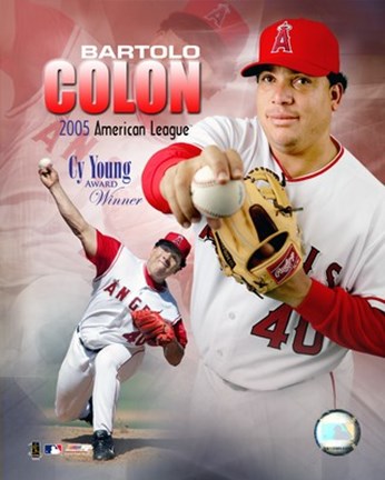 Framed Bartolo Colon - '05 A.L. CY  YOUNG Winner Print