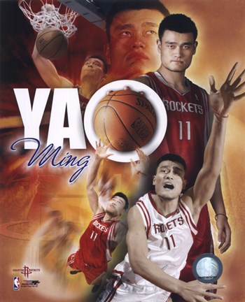 Framed Yao Ming - Portrait Plus '05 Print