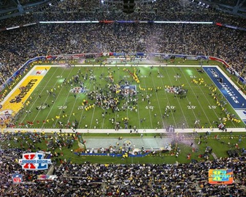 Framed Super Bowl  XL - Ford Field / Steelers Celebration #12 Print