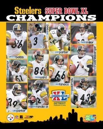 Framed Super Bowl  XL - &#39;05 Steelers / Championship Team Composite Print