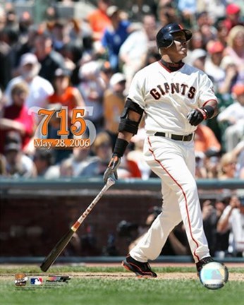 Framed Barry Bonds - 05/28/06 715th Home Run With Overlay Print