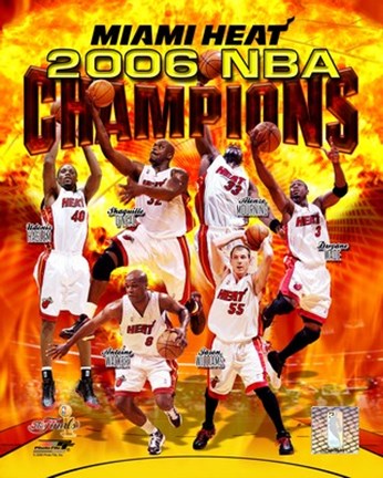 Framed 2006 - Heat NBA Champions Composite Print