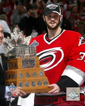 Framed Cam Ward - 2006 Stanley Cup Finals / Game 7  Conn Smythe Trophy Winner (#38) Print