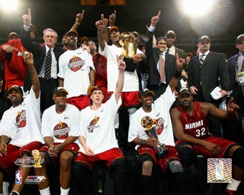 Framed 2006 - Heat NBA Champions Team Celebration (#35) Print