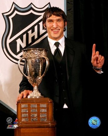 Framed Alexander Ovechkin with the 2006 Calder Trophy Print