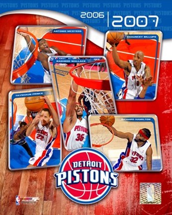 Framed '06 / '07 Pistons Team Composite Print