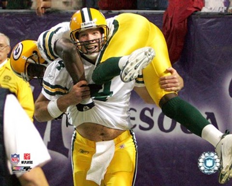 Framed Brett Favre / Donald Driver '06 / '07 Touch Down Celebration Print