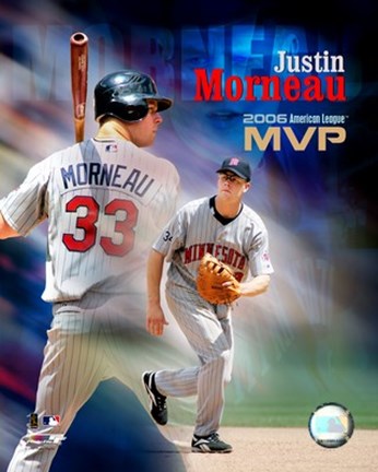 Framed Justin Morneau - 2006 A.L. MVP Print