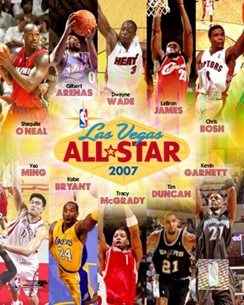 Framed 2007 - NBA  All Star Game Matchup Composite Print