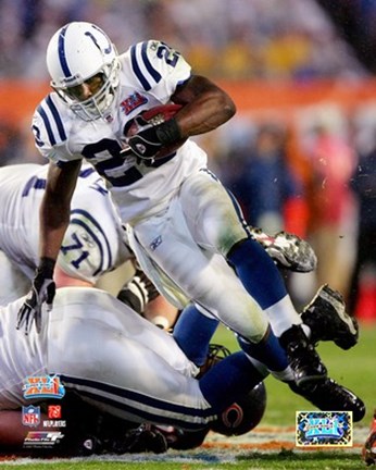 Framed Joseph Addai Super Bowl XLI Action (#14) Print