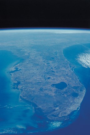 Framed View of Florida Peninsula From Space Print