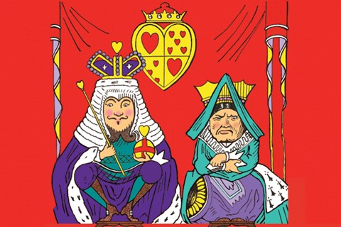 Framed Alice in Wonderland: The King and Queen of Hearts Print