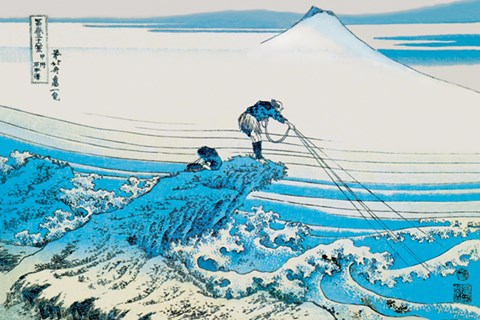 Framed Fishing in the Surf Print