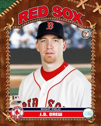 Framed J.D. Drew  - 2007 Studio Plus Print