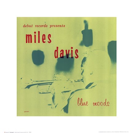 Framed Miles Davis - Blue Mood Print