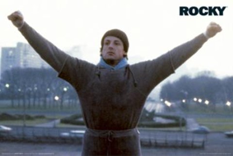 Framed Rocky-Arms In Air Print