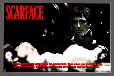Framed Scarface - Table (Horizontal) Print