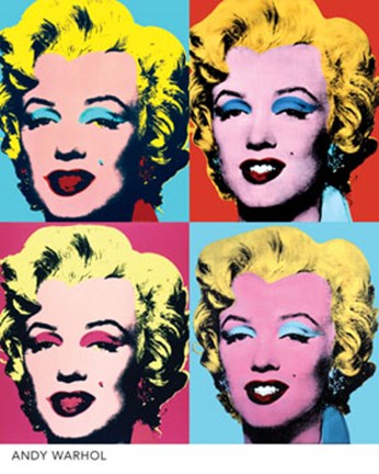 Momentum oase Aan het liegen Marilyn Monroe 4 Up Wall Poster by Andy Warhol at FulcrumGallery.com