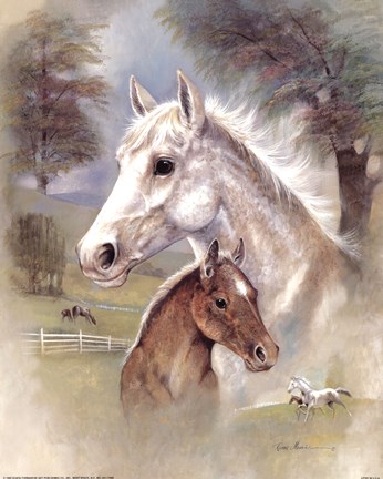 Framed Dapple Mare And Fowl Print