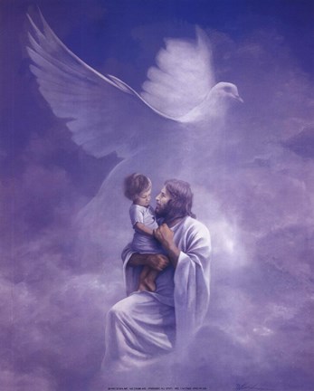 Framed Christ And Child Print