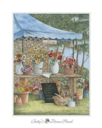 Framed Betty's Flower Stand Print