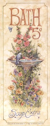 Framed Bath (Bird Bath) Print