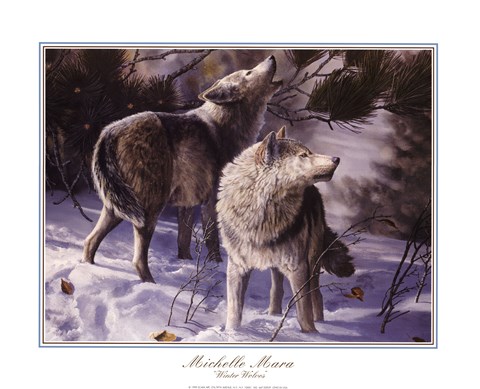 Framed Winter Wolves Print