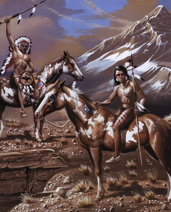 Framed War Party I Print