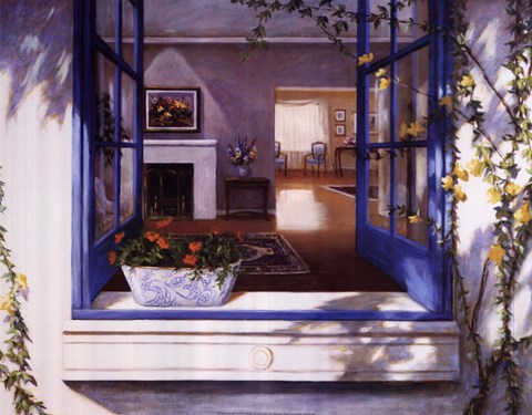 Framed Blue Window Print