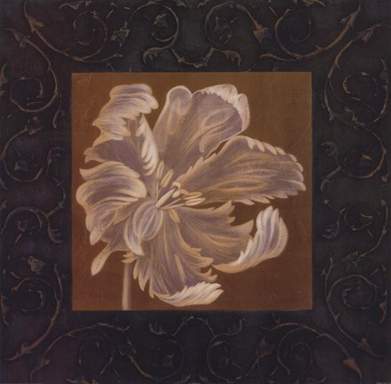Framed Tan Flower Print